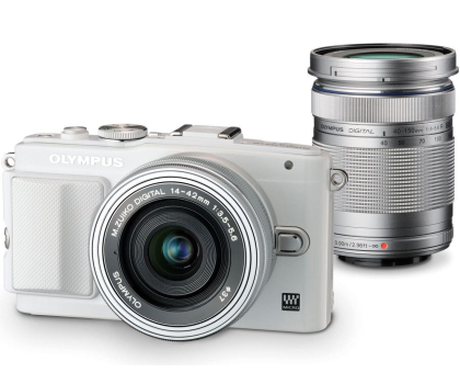 Aparat Olympus E-PL6 White + 14-42 II R+40-150